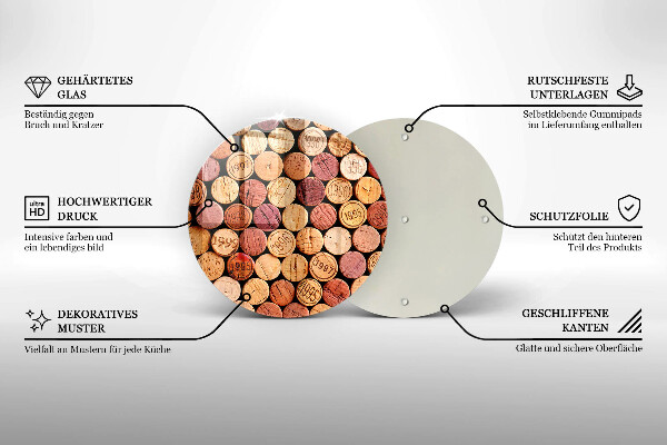 Skleněná deska do kuchyně Vzor vínové zátky