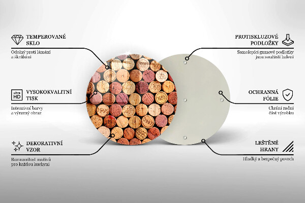 Skleněná deska do kuchyně Vzor vínové zátky