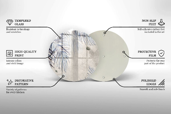 Skleněná deska do kuchyně Subtilní listy