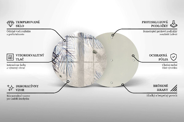 Skleněná deska do kuchyně Subtilní listy