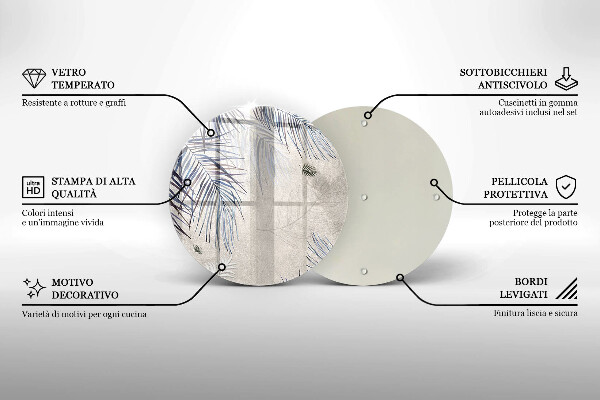 Skleněná deska do kuchyně Subtilní listy