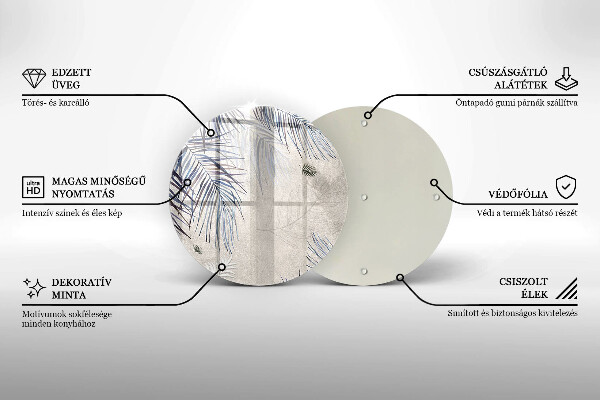 Skleněná deska do kuchyně Subtilní listy