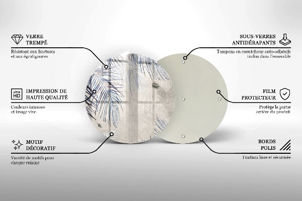 Skleněná deska do kuchyně Subtilní listy