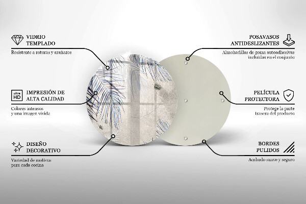 Skleněná deska do kuchyně Subtilní listy