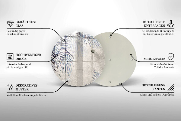 Skleněná deska do kuchyně Subtilní listy