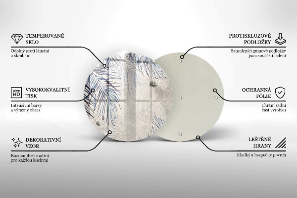 Skleněná deska do kuchyně Subtilní listy