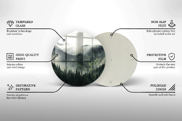 Skleněná deska do kuchyně Les a mlha krajina
