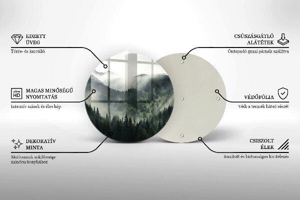 Skleněná deska do kuchyně Les a mlha krajina