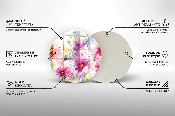 Skleněná deska do kuchyně Malované květiny