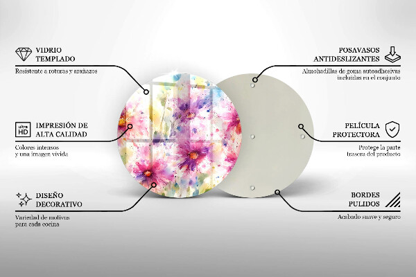 Skleněná deska do kuchyně Malované květiny