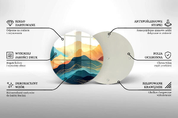 Skleněná deska do kuchyně Abstraktní horská krajina