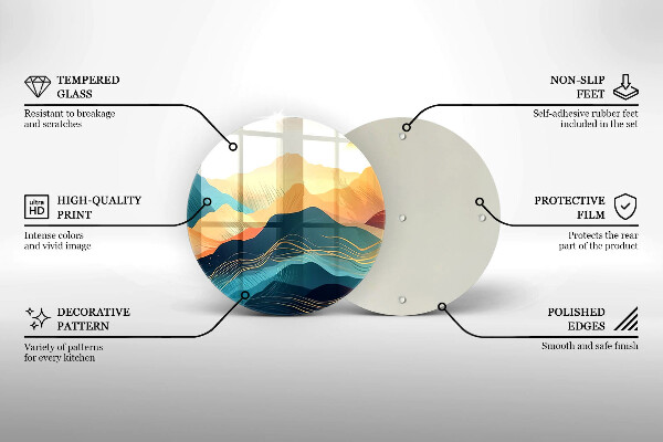 Skleněná deska do kuchyně Abstraktní horská krajina