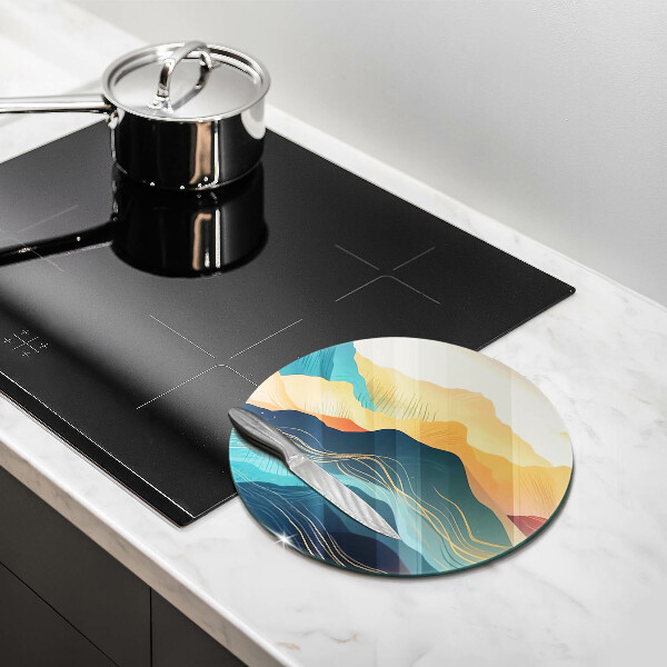 Skleněná deska do kuchyně Abstraktní horská krajina