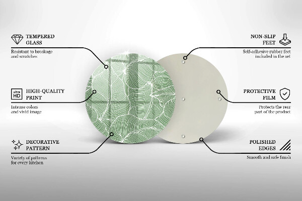 Skleněná deska do kuchyně Lineární listy
