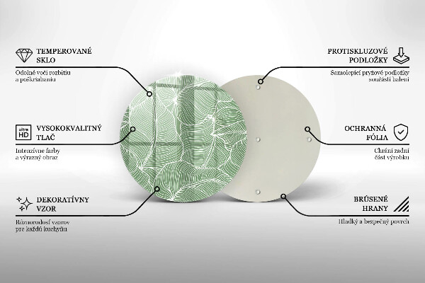 Skleněná deska do kuchyně Lineární listy