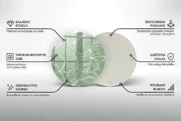 Skleněná deska do kuchyně Lineární listy