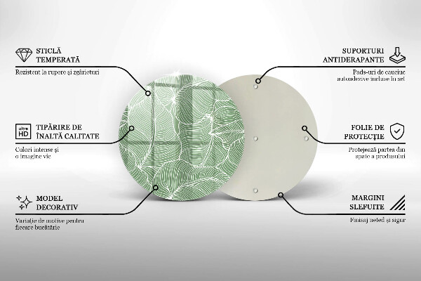 Skleněná deska do kuchyně Lineární listy