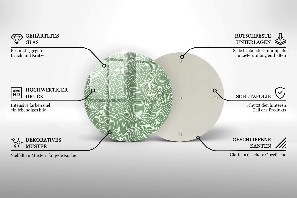 Skleněná deska do kuchyně Lineární listy