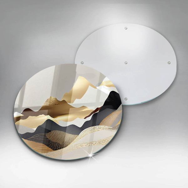 Skleněná deska do kuchyně Abstraktní zlaté hory