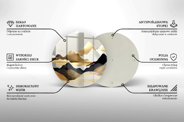 Skleněná deska do kuchyně Abstraktní zlaté hory