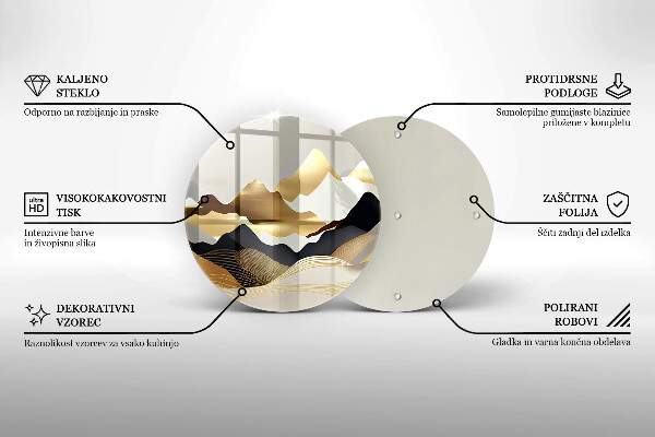 Skleněná deska do kuchyně Abstraktní zlaté hory