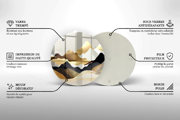 Skleněná deska do kuchyně Abstraktní zlaté hory