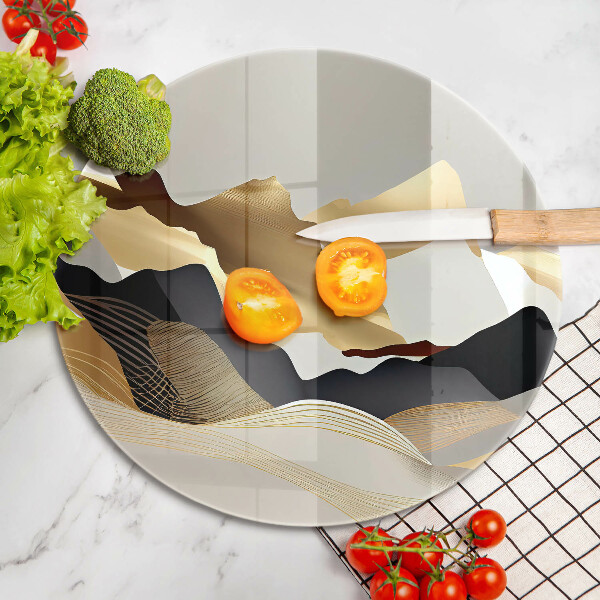 Skleněná deska do kuchyně Abstraktní zlaté hory