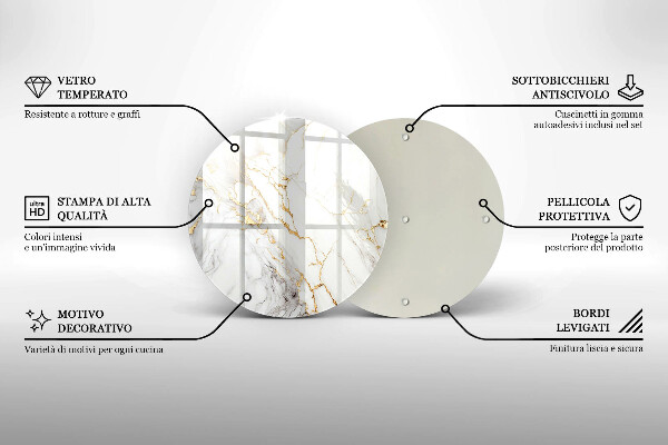 Skleněná deska do kuchyně Světlý mramor se zlatem