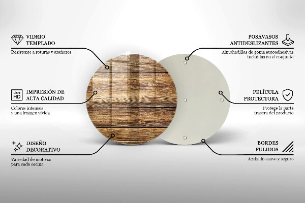 Skleněná deska do kuchyně Desky s texturou dřeva