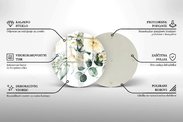 Krájecí prkénko skleněné Akvarel květiny