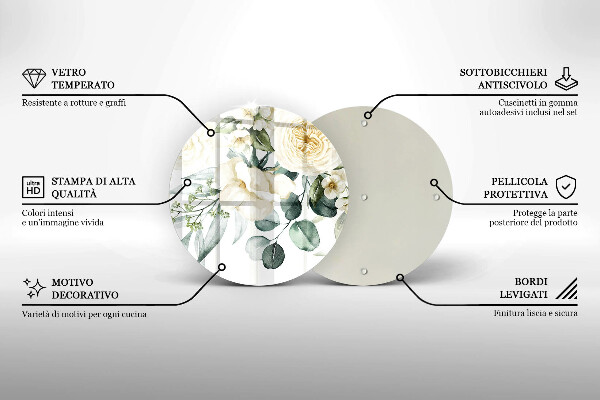 Krájecí prkénko skleněné Akvarel květiny