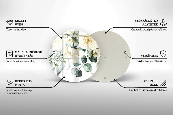 Krájecí prkénko skleněné Akvarel květiny