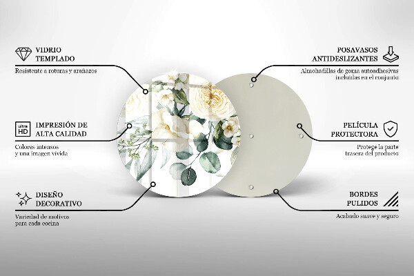 Krájecí prkénko skleněné Akvarel květiny