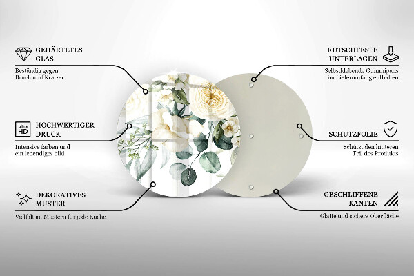 Krájecí prkénko skleněné Akvarel květiny