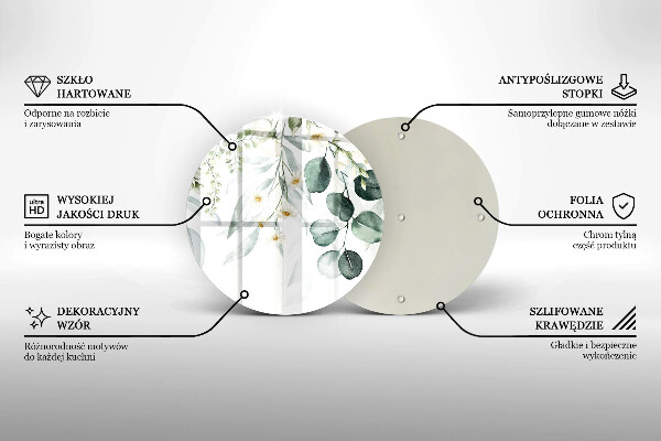 Krájecí prkénko skleněné Akvarel rostliny