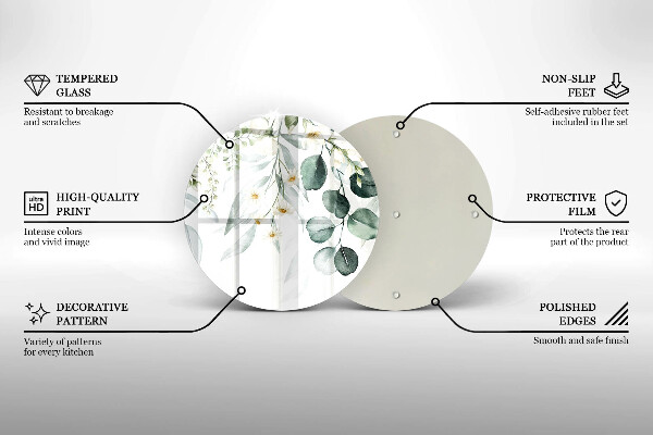 Krájecí prkénko skleněné Akvarel rostliny