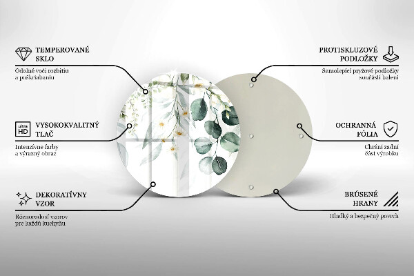 Krájecí prkénko skleněné Akvarel rostliny