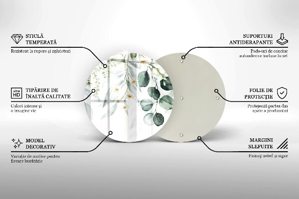 Krájecí prkénko skleněné Akvarel rostliny
