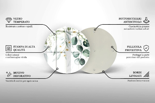 Krájecí prkénko skleněné Akvarel rostliny