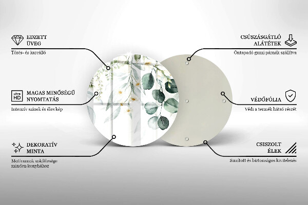 Krájecí prkénko skleněné Akvarel rostliny