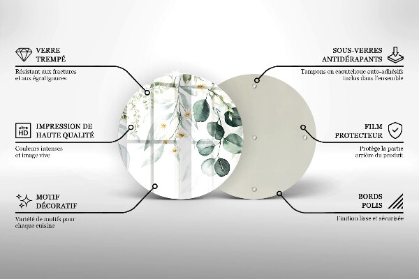 Krájecí prkénko skleněné Akvarel rostliny