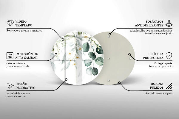 Krájecí prkénko skleněné Akvarel rostliny