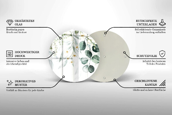 Krájecí prkénko skleněné Akvarel rostliny