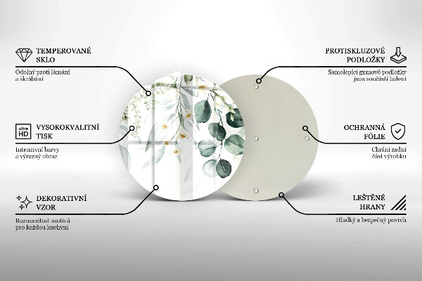Krájecí prkénko skleněné Akvarel rostliny