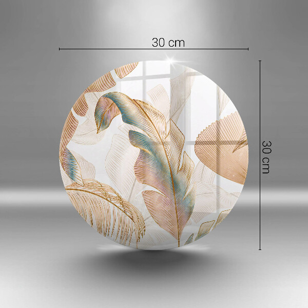 Krájecí prkénko skleněné Boho peří a listy