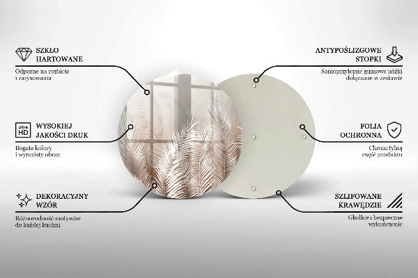 Krájecí prkénko skleněné Boho vegetační listy