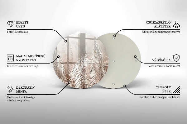 Krájecí prkénko skleněné Boho vegetační listy