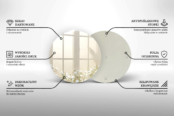 Krájecí prkénko skleněné Sádrové boho květiny