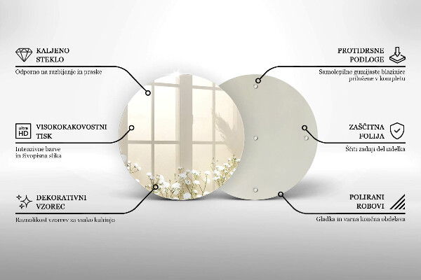 Krájecí prkénko skleněné Sádrové boho květiny