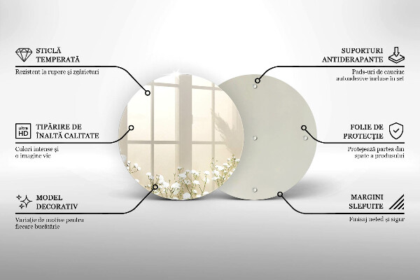 Krájecí prkénko skleněné Sádrové boho květiny